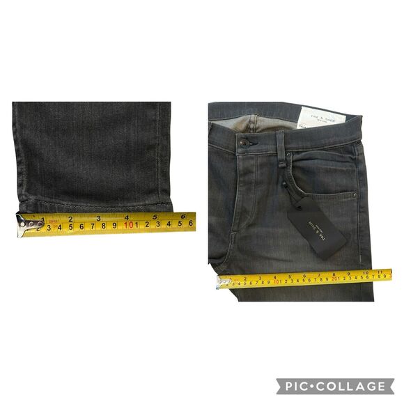 NEW RAG & BONE Men's Fit 1 Extra Slim Jeans Silver Gray Sz 33 (32x35) Button Fly - Picture 10 of 11